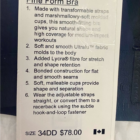 Lululemon Fine Form Bra 34DD - Picture 3 of 3